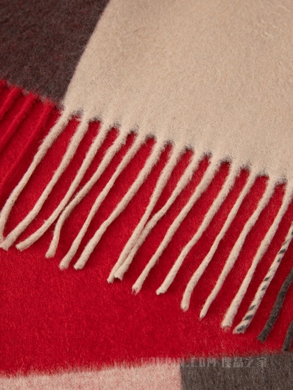 红色杰尼亚桑蚕丝围巾