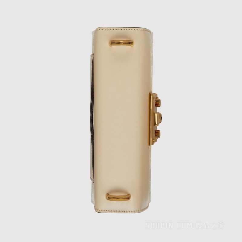 Padlock系列迷你肩背包 米色和白色Supreme帆布