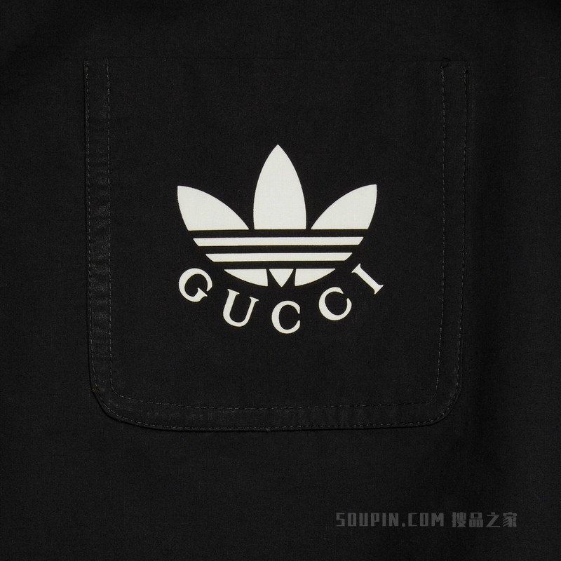 adidas x Gucci联名系列双面斗篷大衣 米色和黑色