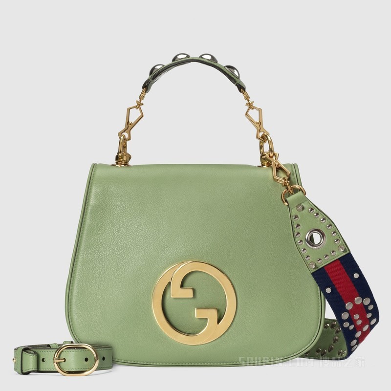 Gucci Blondie系列手提包 浅绿色皮革