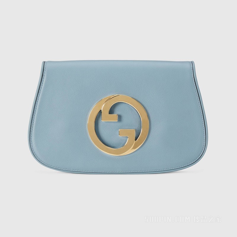 Gucci Blondie系列肩背包 浅蓝色皮革