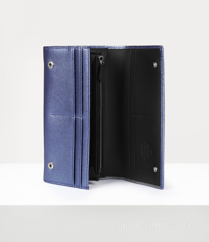 Pearlised Leather Long Card Holder