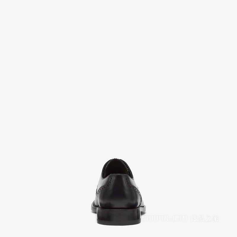 系带鞋 黑色皮革系带鞋