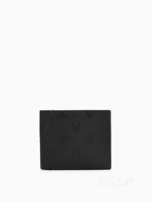 Calvin Klein 23春季新款男士商务休闲LOGO压纹对折牛皮卡包钱包HP2040