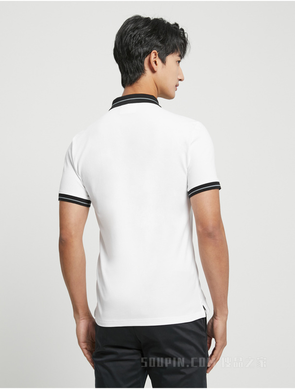 Calvin Klein 23春季新款男士时尚撞色LOGO修身翻领短袖POLO衫J323249