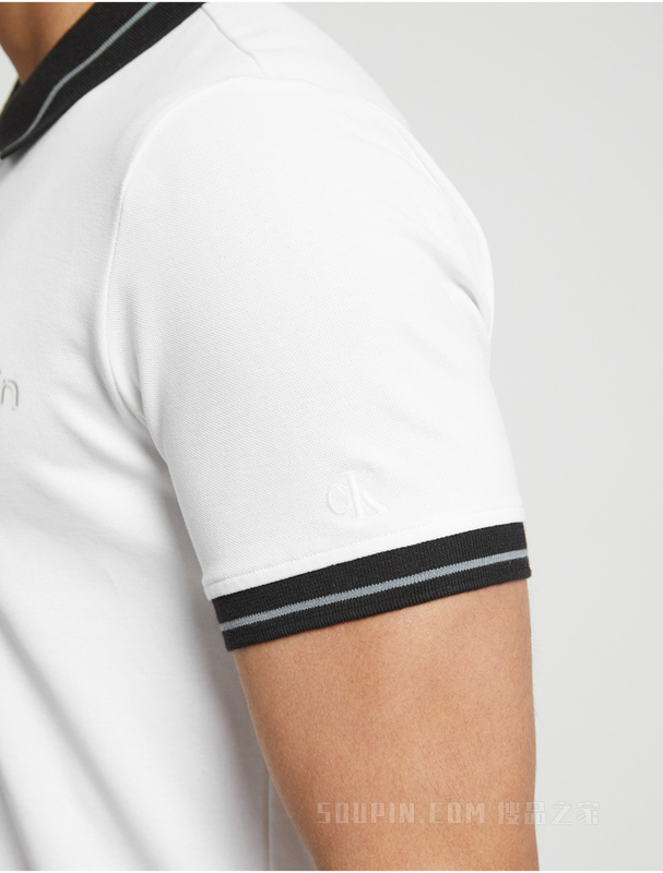 Calvin Klein 23春季新款男士时尚撞色LOGO修身翻领短袖POLO衫J323249