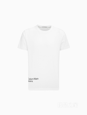 Calvin Klein 23春季新款男士时尚多彩喷漆LOGO纯棉圆领短袖T恤J323314