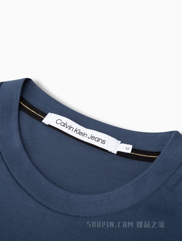 Calvin Klein 23春季男士圆领丝光棉垂顺字母刺绣修身短袖T恤J320992