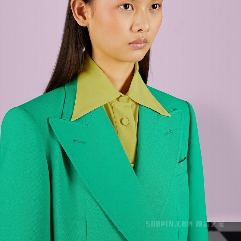 双绉真丝衬衫 绿色