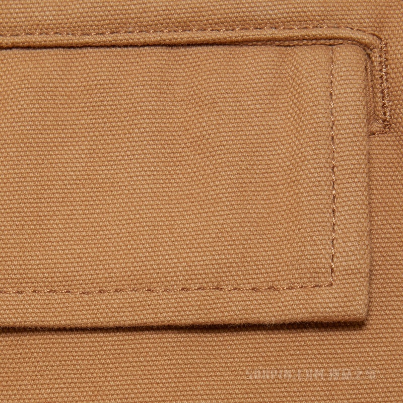 饰GG帆布翻边牛仔裤 棕色