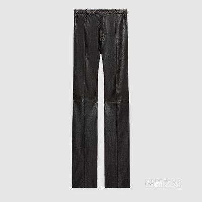 黑色皮革长裤 黑色