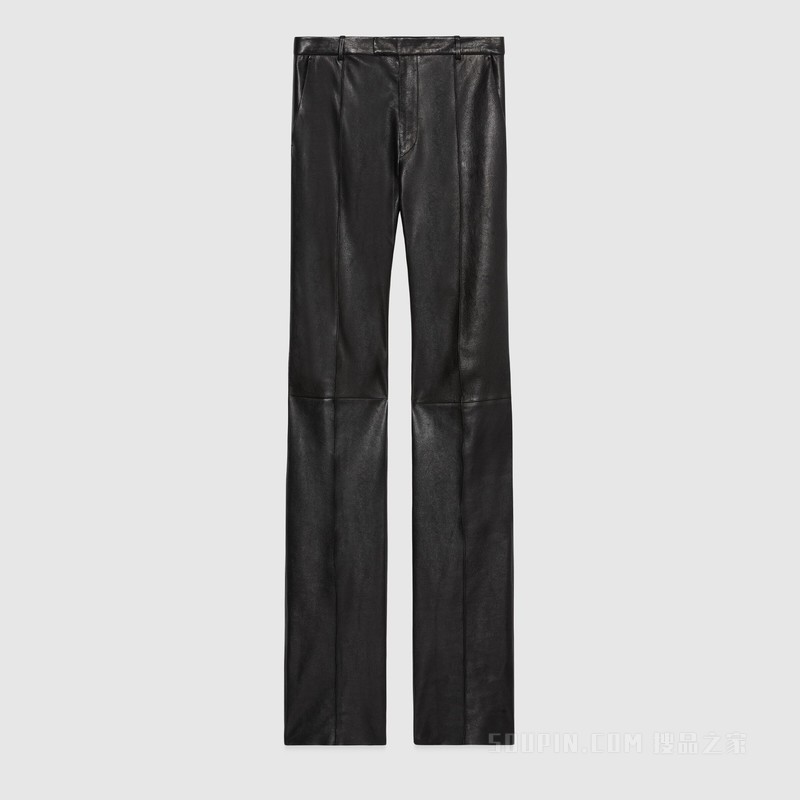 黑色皮革长裤 黑色