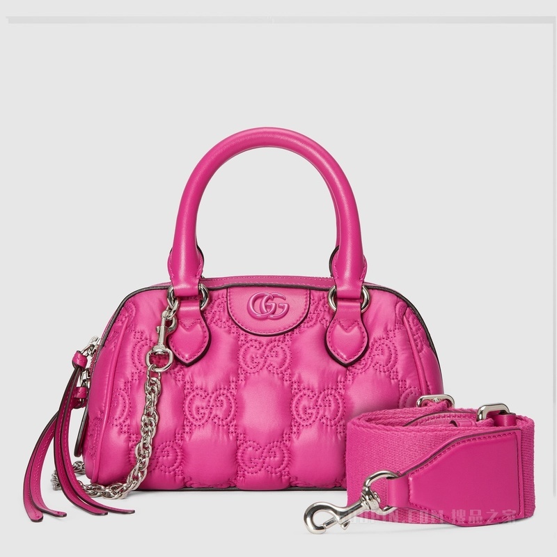 GG Matelassé皮革迷你手袋 紫红色尼龙