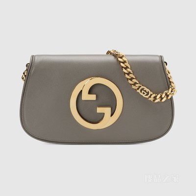 Gucci Blondie系列肩背包 浅灰色皮革
