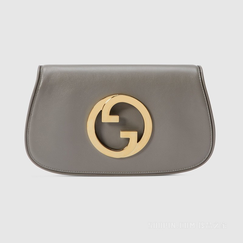 Gucci Blondie系列肩背包 浅灰色皮革