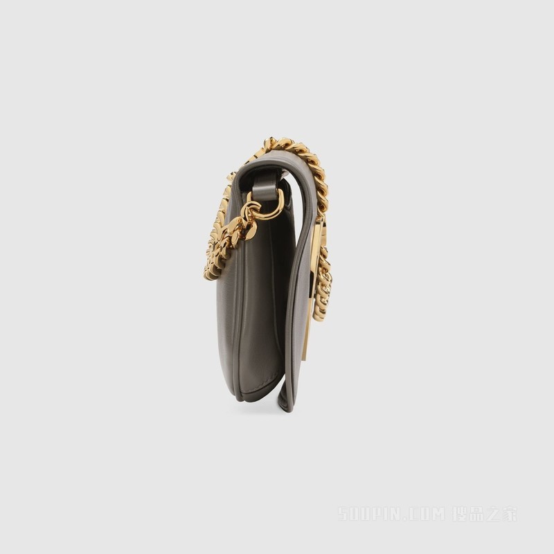 Gucci Blondie系列肩背包 浅灰色皮革