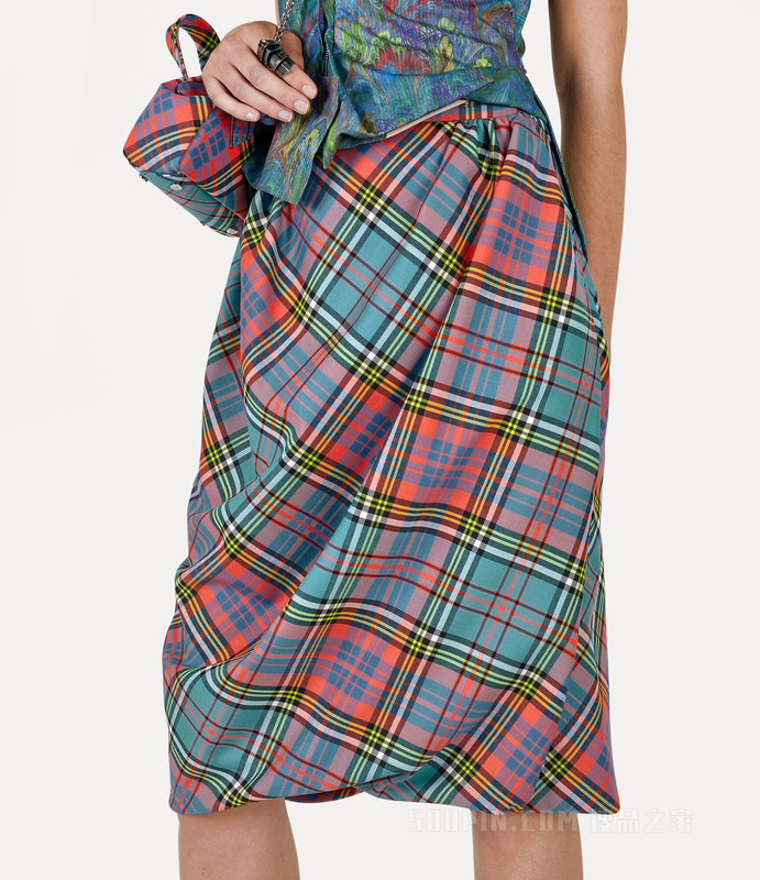 Vivienne Westwood】Drunken Drape Skirt 1K01000BW00H6G201-搜
