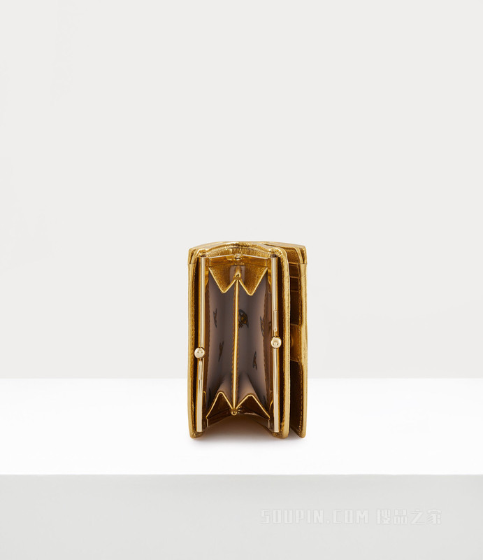 Metallic Injected Orb Wallet Frame Pocket