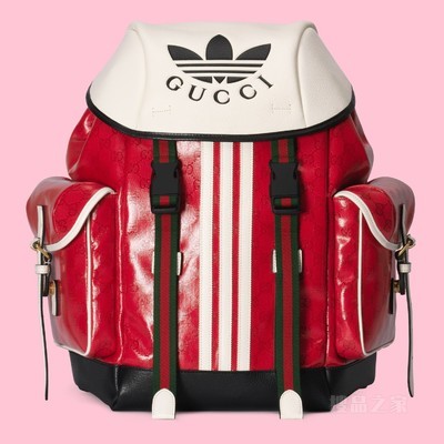 adidas x Gucci联名系列背包 红色水晶帆布