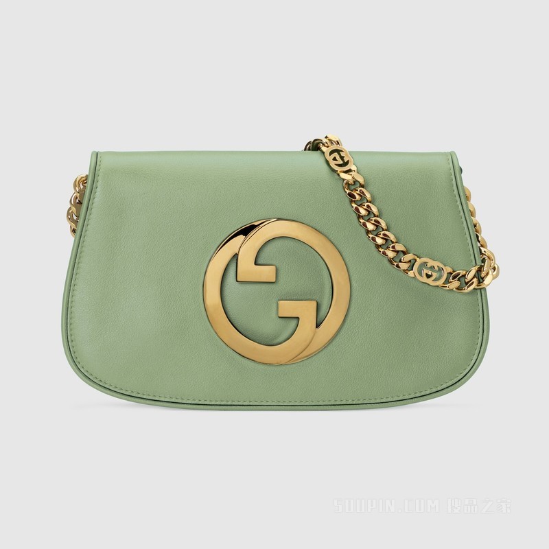 Gucci Blondie系列肩背包 浅绿色皮革