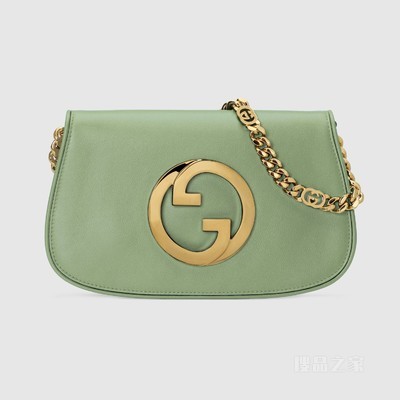 Gucci Blondie系列肩背包 浅绿色皮革