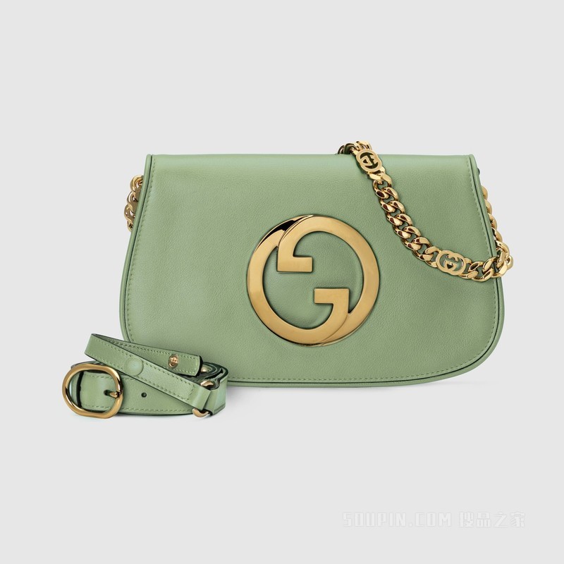 Gucci Blondie系列肩背包 浅绿色皮革