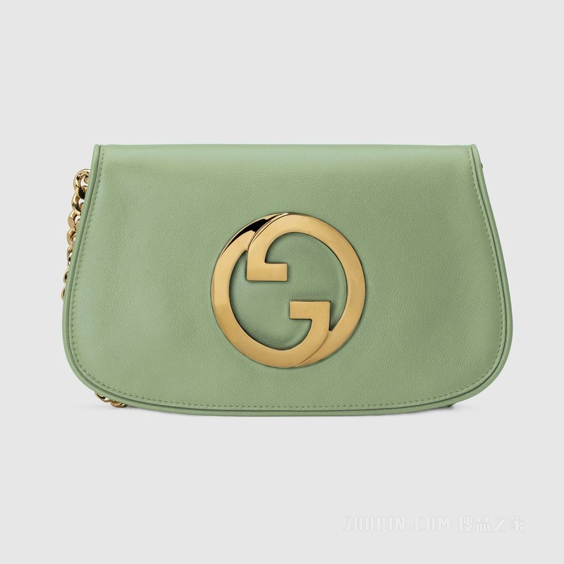 Gucci Blondie系列肩背包 浅绿色皮革