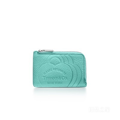 Return to Tiffany™ 系列 Tiffany Blue® 蒂芙尼蓝色皮革拉链卡包