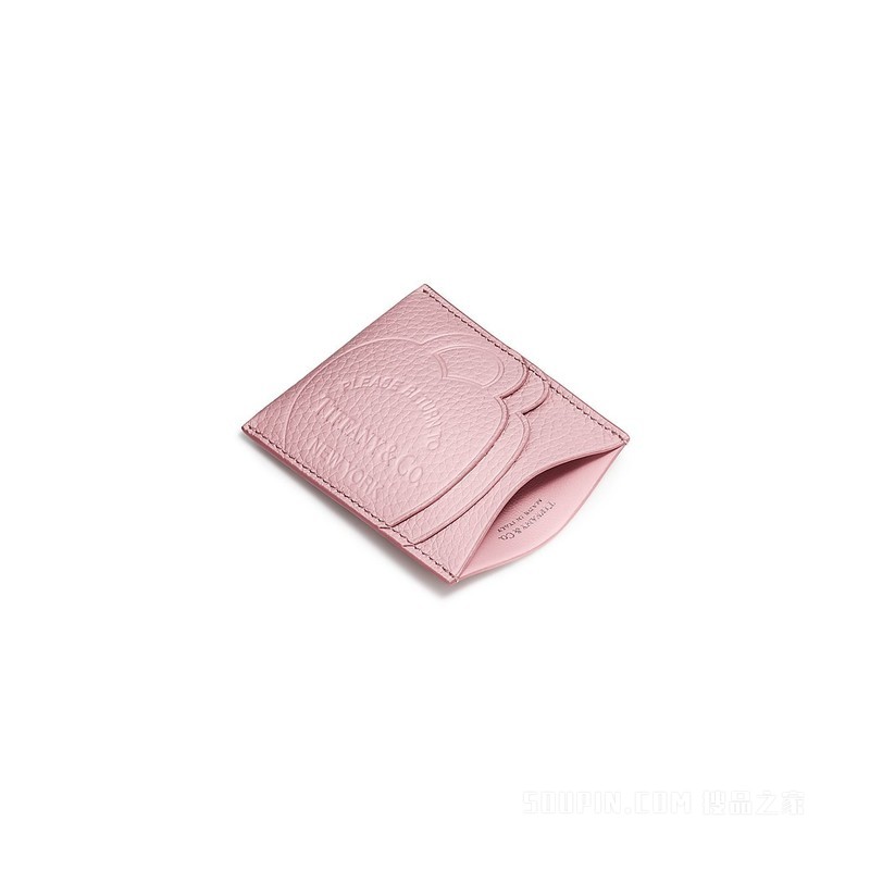 Return to Tiffany™ 系列水晶粉色皮革卡包