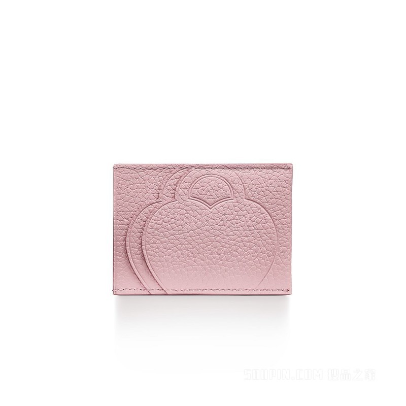 Return to Tiffany™ 系列水晶粉色皮革卡包