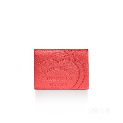 Return to Tiffany™ 系列木槿红色皮革卡包