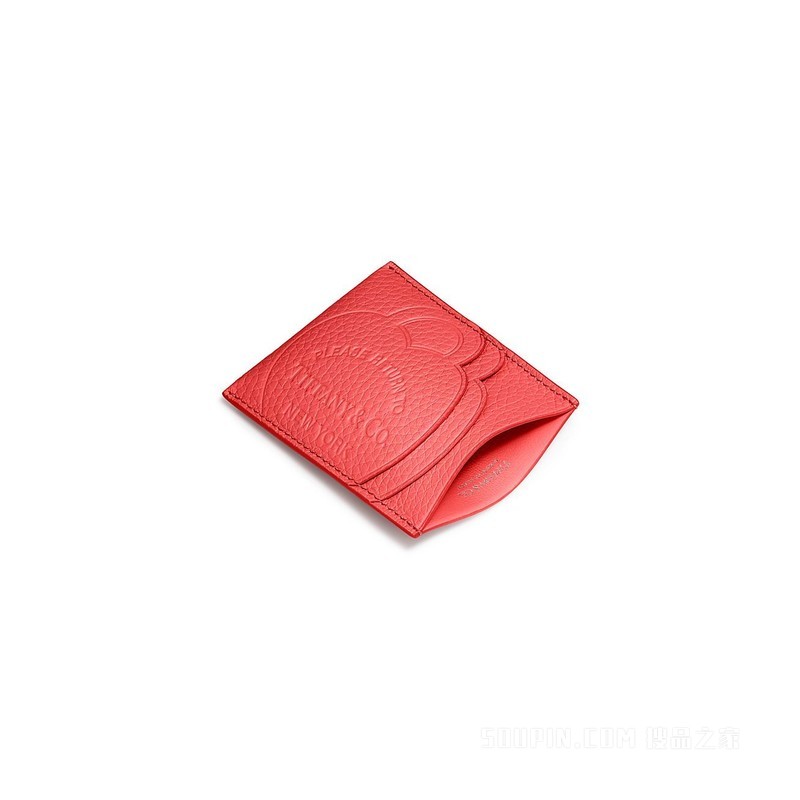 Return to Tiffany™ 系列木槿红色皮革卡包