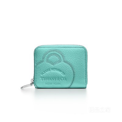 Return to Tiffany™ 系列 Tiffany Blue® 蒂芙尼蓝色皮革小号拉链钱包