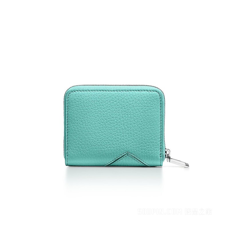 Return to Tiffany™ 系列 Tiffany Blue® 蒂芙尼蓝色皮革小号拉链钱包