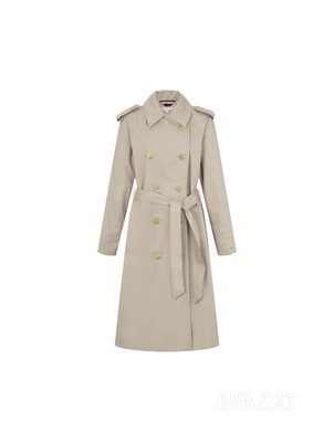 23新款春季女装经典双排扣系带长款风衣外套WW0WW36960
