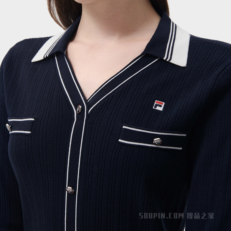 女子经典商务V领时尚连衣裙