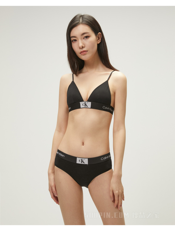 【CK96】Calvin Klein 23春季女LOGO棉质无钢圈可拆垫三角杯文胸QF7217AD