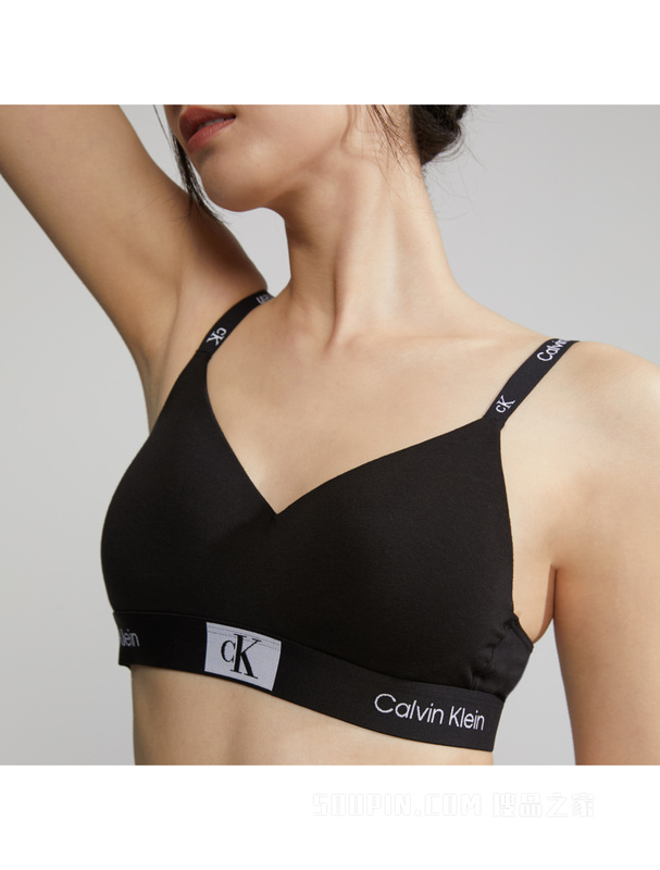 【CK96】Calvin Klein 23春季女士LOGO肩带舒适薄垫无钢圈软杯文胸QF7218