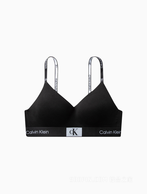 【CK96】Calvin Klein 23春季女士LOGO肩带舒适薄垫无钢圈软杯文胸QF7218