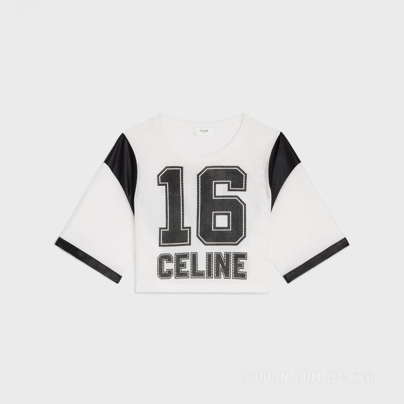 CELINE 16网眼平纹针织短款T恤 23735