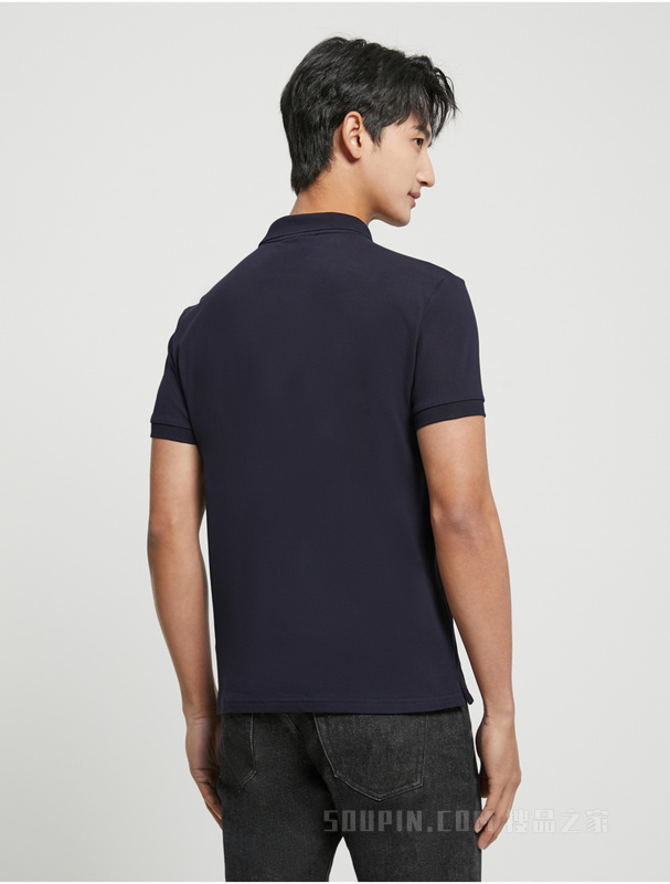 Calvin Klein 23春季新款男士简约撞色LOGO翻领透气短袖POLO衫J322253