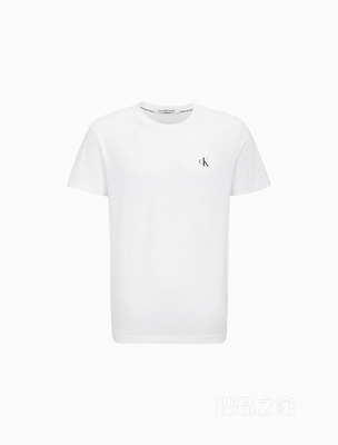 Calvin Klein 23春季新款男士简约撞色LOGO纯棉透气圆领短袖T恤J322254