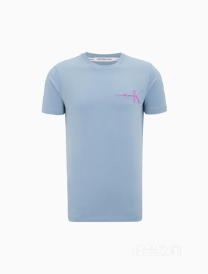 Calvin Klein 23春季新款男士时尚字母刺绣胶印透气修身短袖T恤J322702
