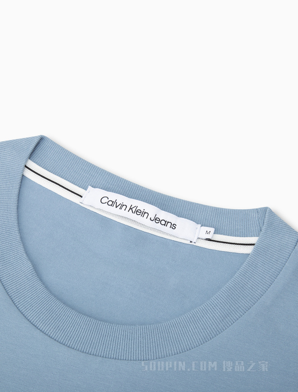 Calvin Klein 23春季新款男士时尚字母刺绣胶印透气修身短袖T恤J322702