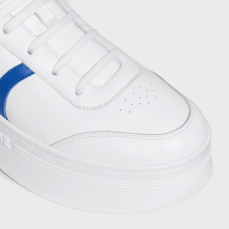 BLOCK固定带装饰中跟牛皮革坡跟运动鞋 24928