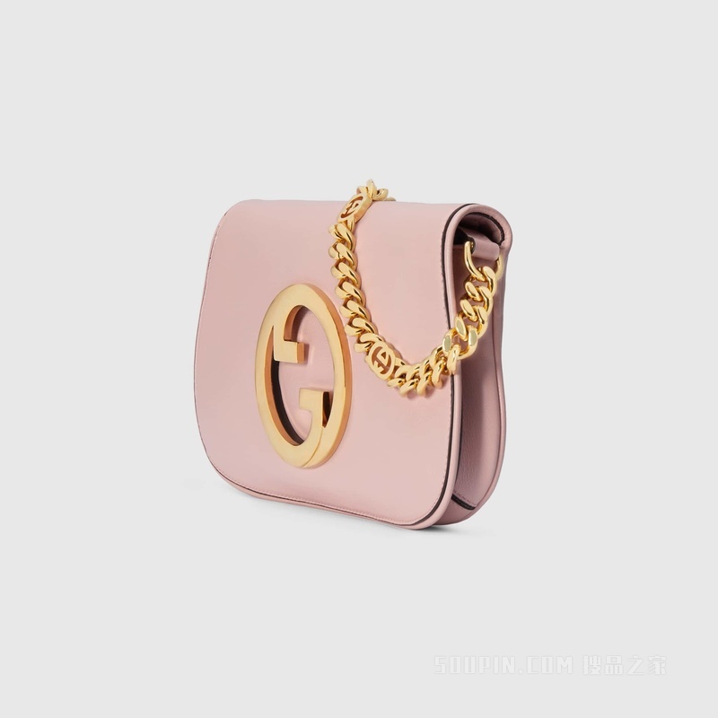 Gucci Blondie系列肩背包 浅粉色皮革