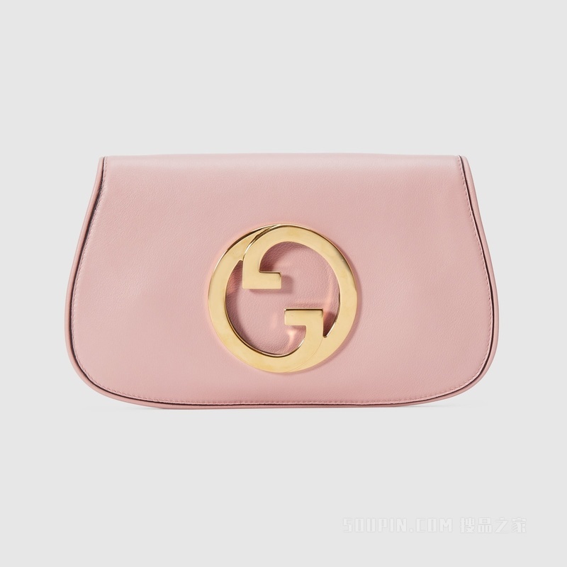 Gucci Blondie系列肩背包 浅粉色皮革