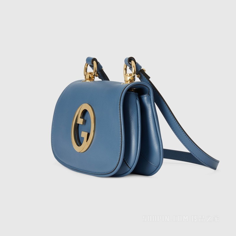 Gucci Blondie系列迷你手袋 浅蓝色皮革