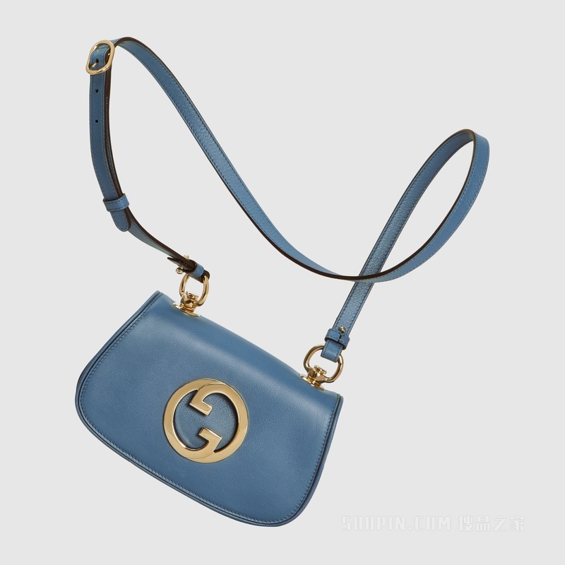 Gucci Blondie系列迷你手袋 浅蓝色皮革