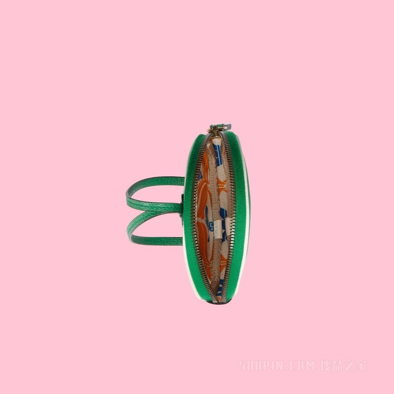 adidas x Gucci联名系列多用途零钱包 绿色皮革